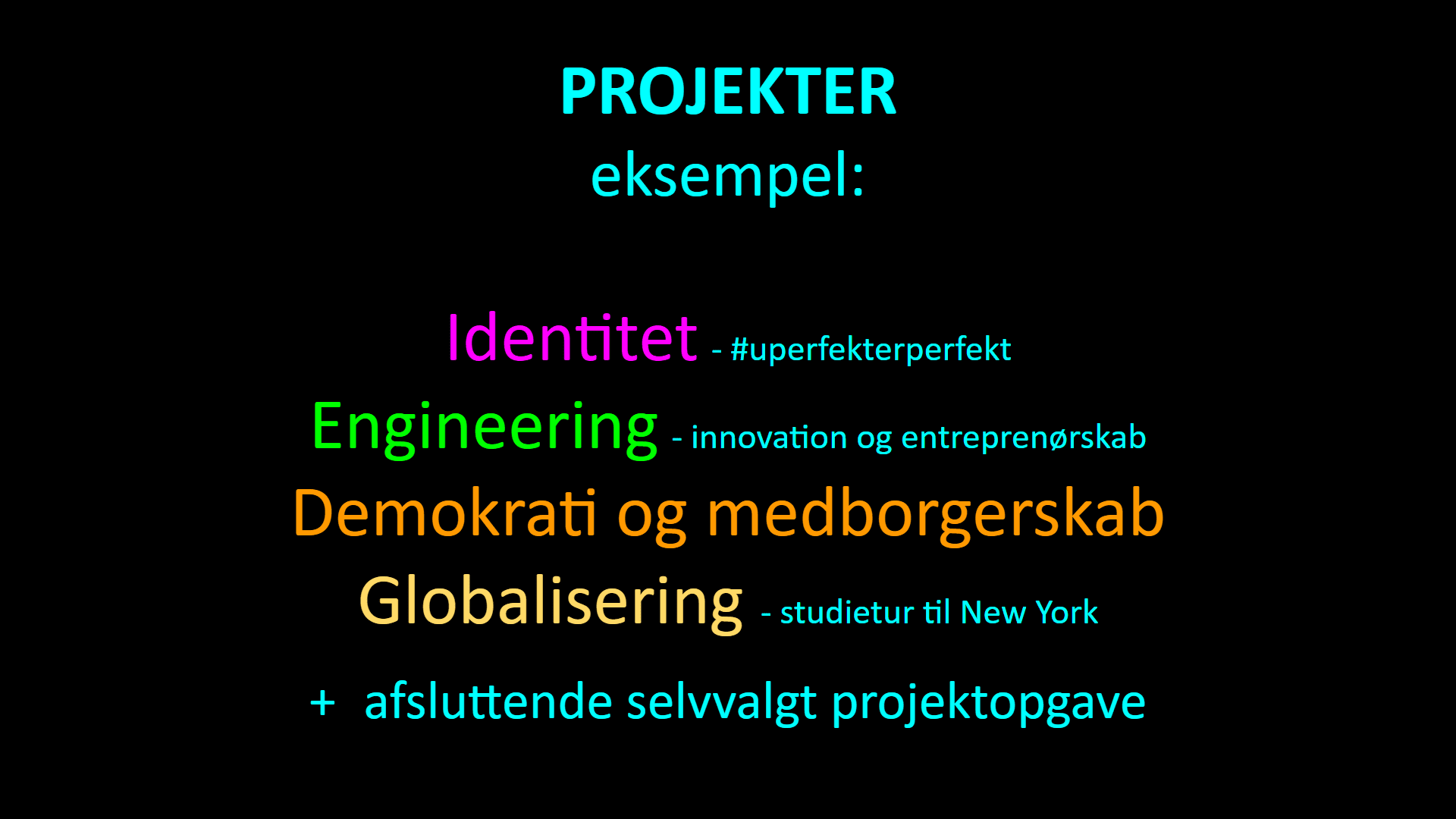 Eksempler på projekter